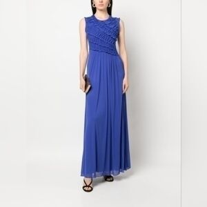 DVF Diane von Furstenbergruffle-detail fluted dress Size Small